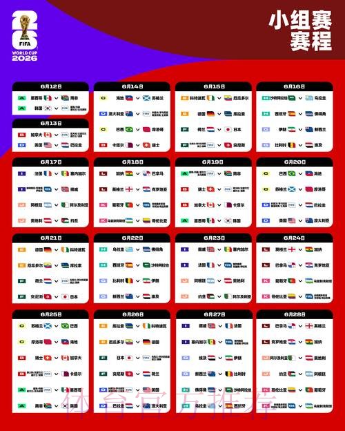 2026世界杯赛程今日赛事详情官网入口